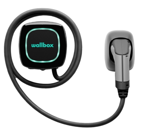 WALLBOX CARGADOR PULSAR PLUS NEGRO MONOFASICO 7.4 KW CON CABLE 5M TIPO 2